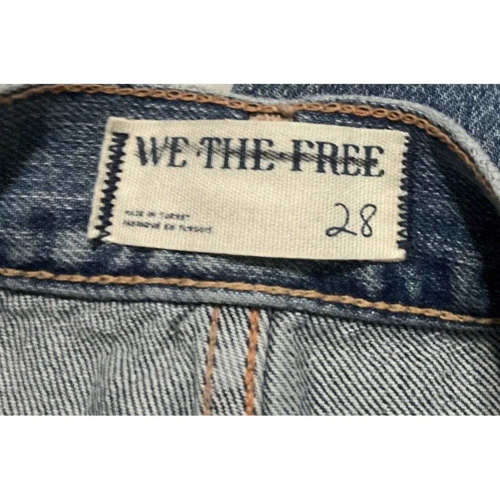Free People We The Free Women's Size 28 Ripple Wide-Leg Pieced Cropped Jeans - Picture 3 of 16